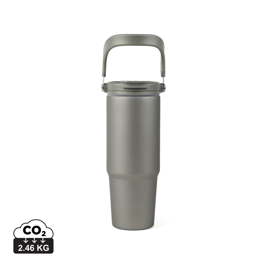 Bouteille isotherme publicitaire 880ml inox recyclé Eos VINGA Gris et Gris